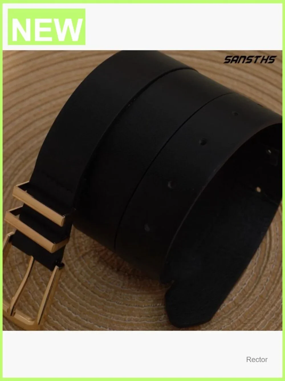 2 Pack Faux Leather Belts for Jeans Pants with Gold Buckle 1 Inch